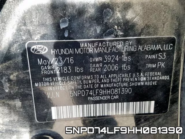 5NPD74LF9HH081390 фото 2