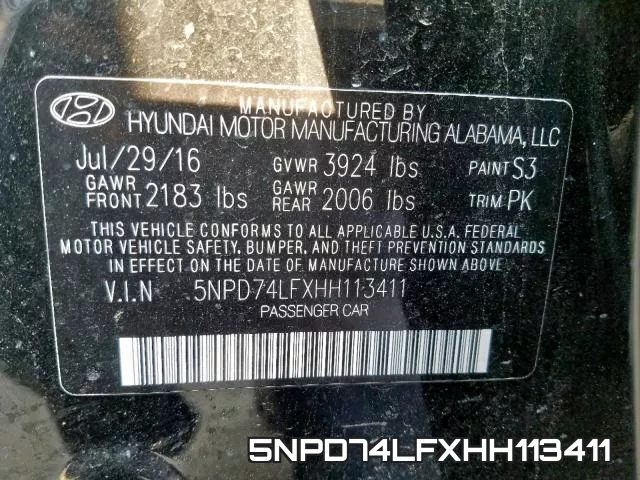 5NPD74LFXHH113411 фото 2