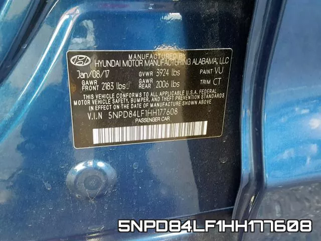 5NPD84LF1HH177608 фото 2