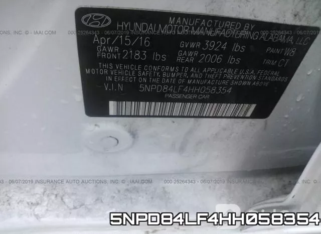 5NPD84LF4HH058354 фото 10