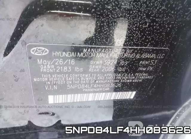 5NPD84LF4HH083626 фото 10