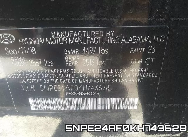 5NPE24AF0KH743628 фото 9