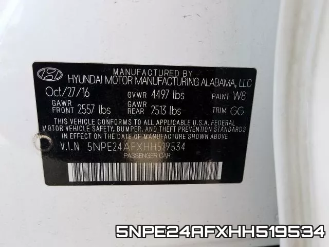 5NPE24AFXHH519534 фото 2