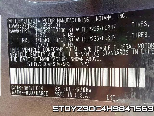 5TDYZ3DC4HS847563 фото 2