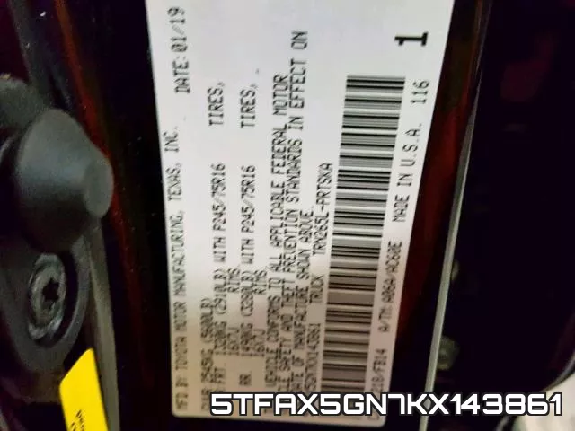 5TFAX5GN7KX143861 фото 2