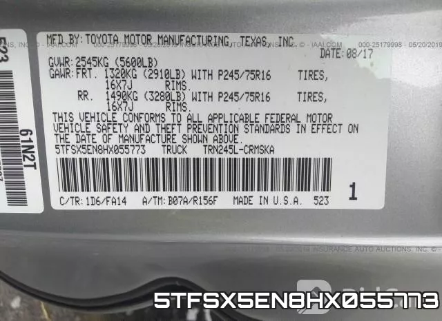 5TFSX5EN8HX055773 фото 10