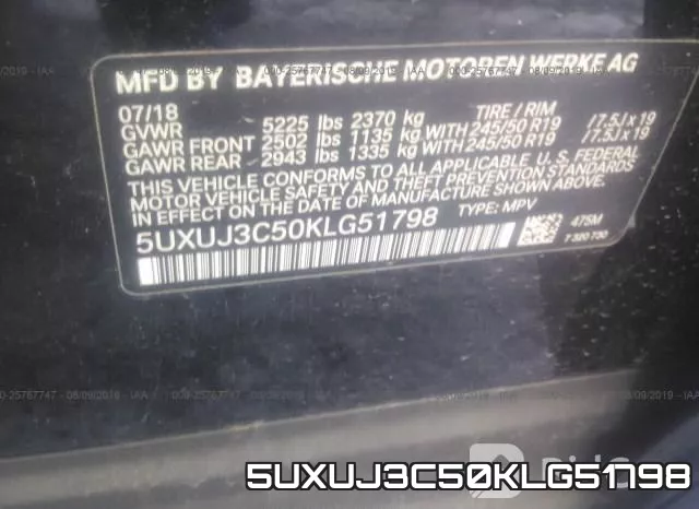 5UXUJ3C50KLG51798 фото 10