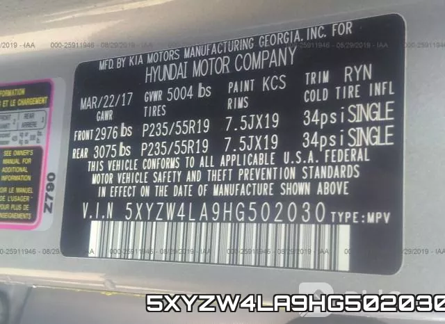 5XYZW4LA9HG502030 фото 10