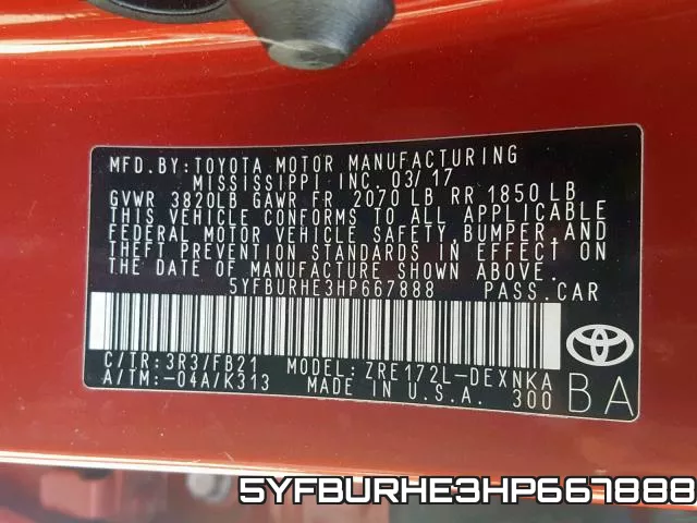 5YFBURHE3HP667888 фото 2