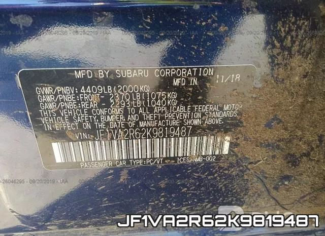JF1VA2R62K9819487 фото 10