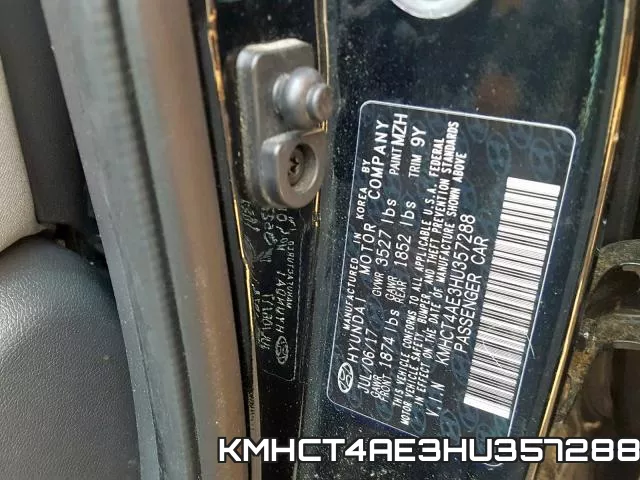 KMHCT4AE3HU357288 фото 2
