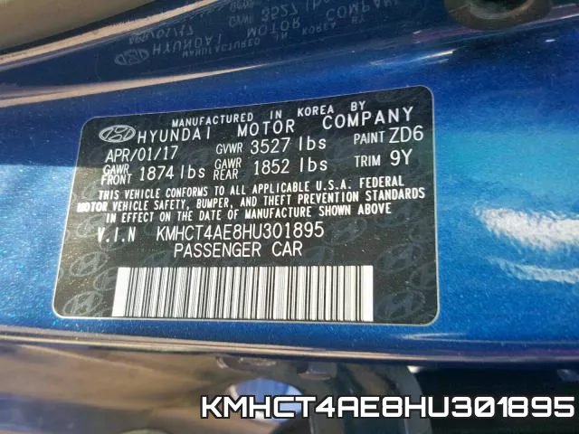 KMHCT4AE8HU301895 фото 2