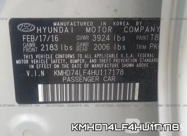 KMHD74LF4HU117178 фото 10