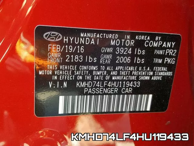 KMHD74LF4HU119433 фото 2