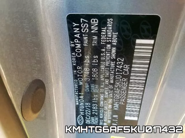 KMHTG6AF5KU017432 фото 2
