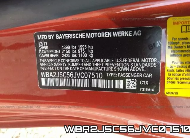 WBA2J5C56JVC07510 фото 10