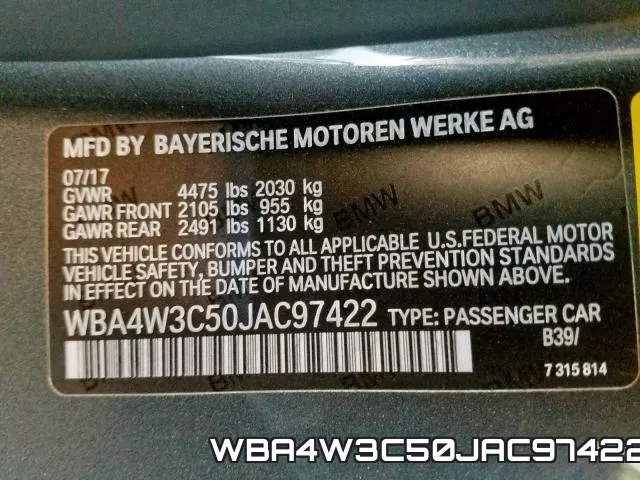 WBA4W3C50JAC97422 фото 2