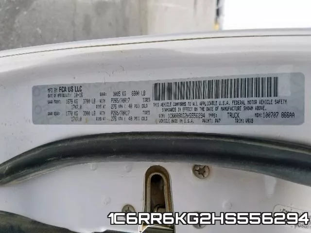 1C6RR6KG2HS556294 фото 2