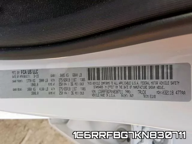 1C6RRFBG7KN830711 фото 2