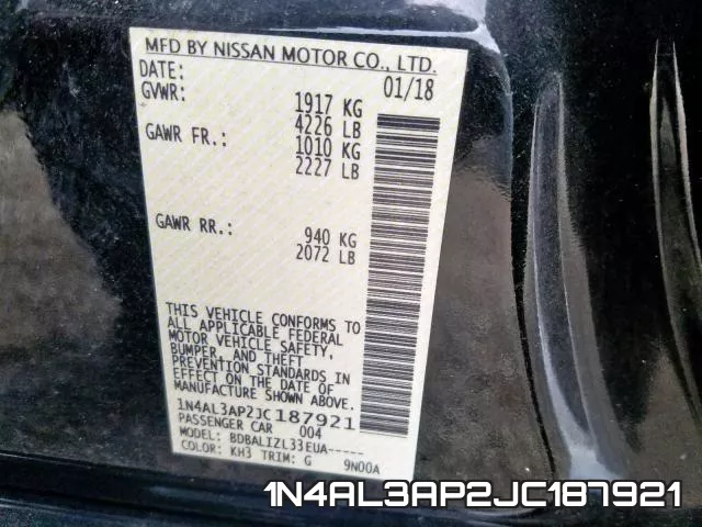 1N4AL3AP2JC187921 фото 2