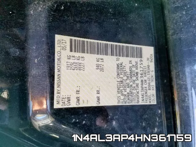 1N4AL3AP4HN361759 фото 2