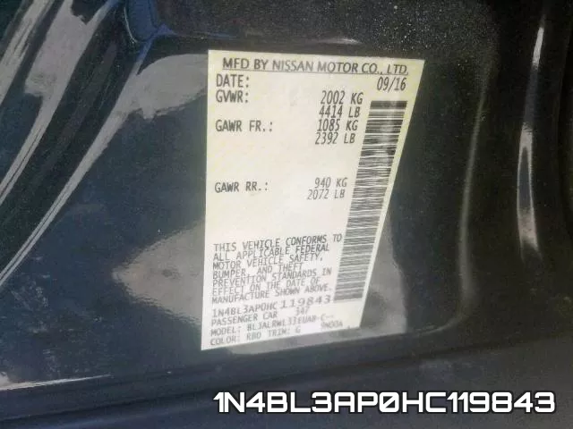 1N4BL3AP0HC119843 фото 2