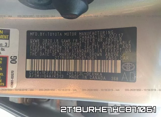 2T1BURHE7HC871061 фото 10