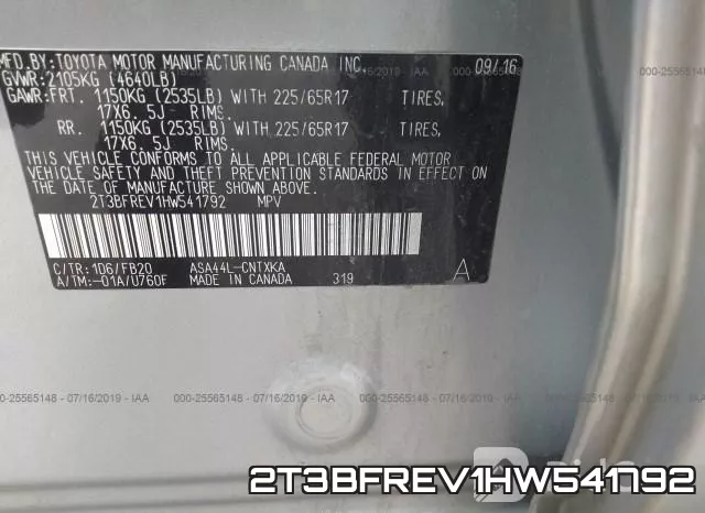 2T3BFREV1HW541792 фото 10