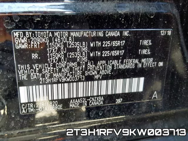 2T3H1RFV9KW003713 фото 2