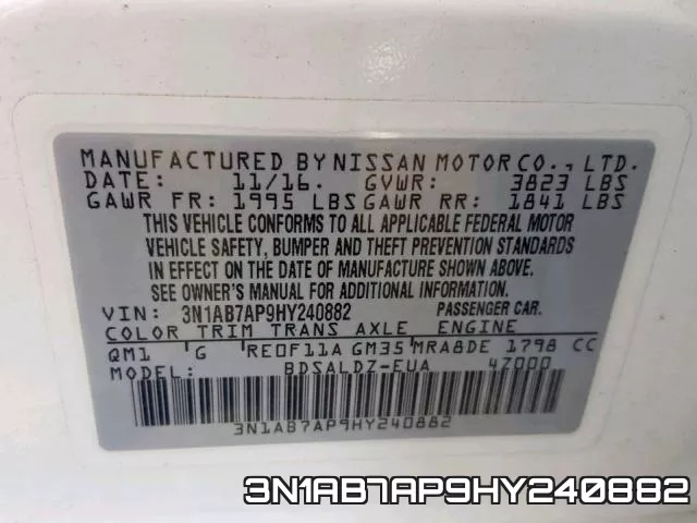 3N1AB7AP9HY240882 фото 2