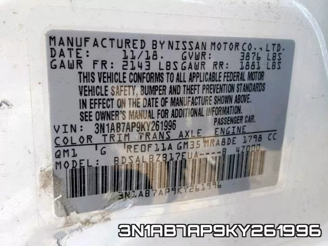 3N1AB7AP9KY261996 фото 2
