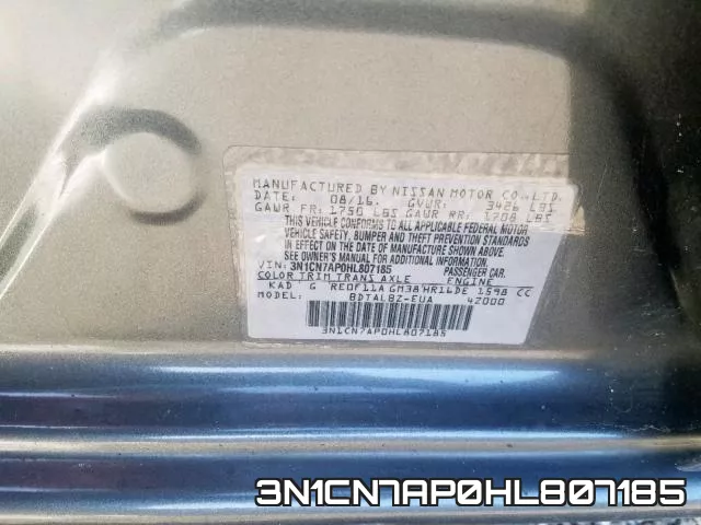 3N1CN7AP0HL807185 фото 2