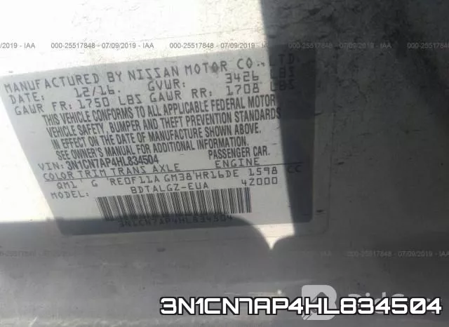 3N1CN7AP4HL834504 фото 10