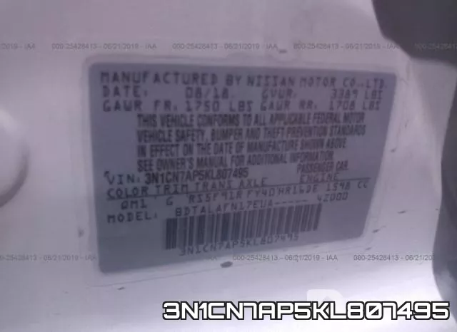 3N1CN7AP5KL807495 фото 10