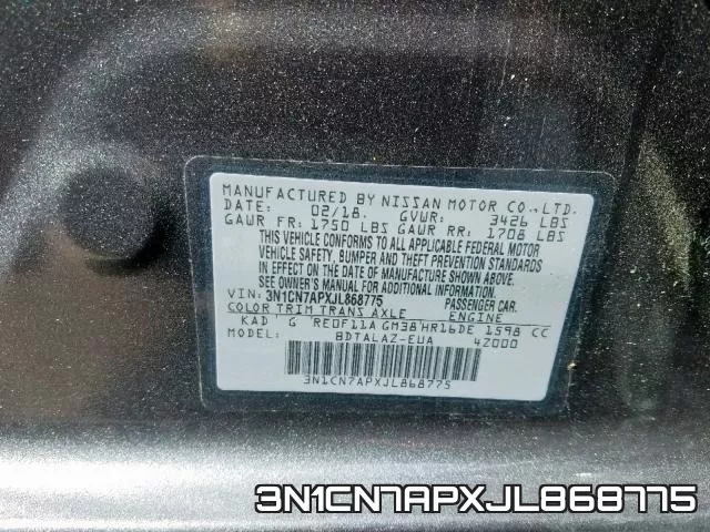 3N1CN7APXJL868775 фото 2