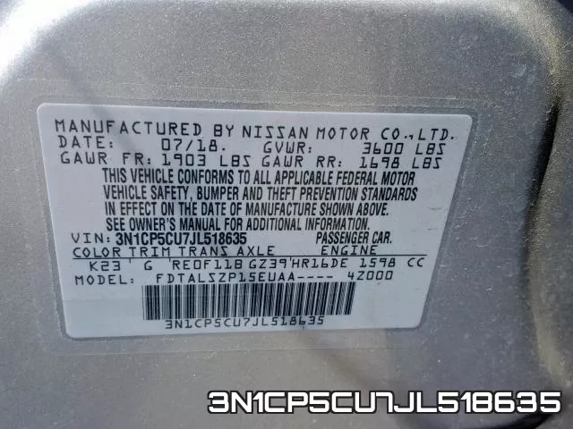 3N1CP5CU7JL518635 фото 2