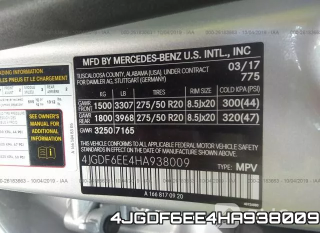 4JGDF6EE4HA938009 фото 10