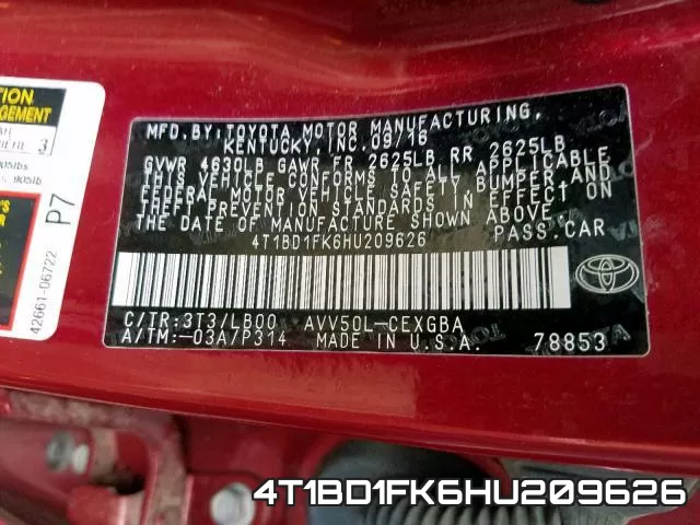 4T1BD1FK6HU209626 фото 2