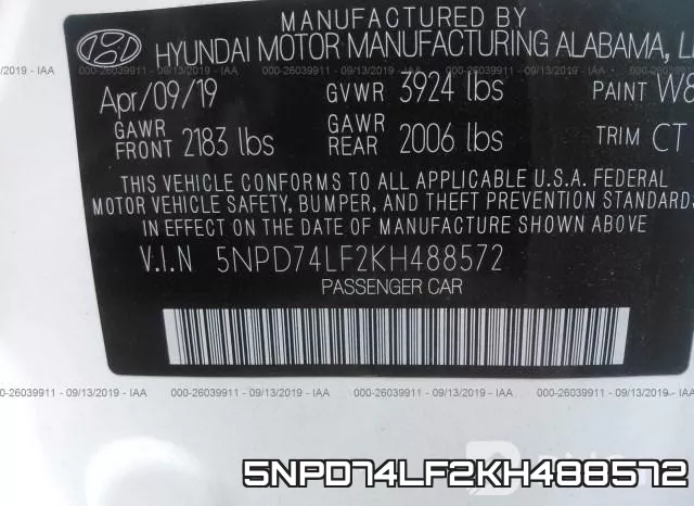 5NPD74LF2KH488572 фото 10