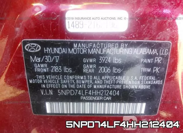 5NPD74LF4HH212404 фото 10