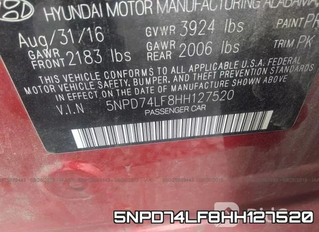 5NPD74LF8HH127520 фото 9