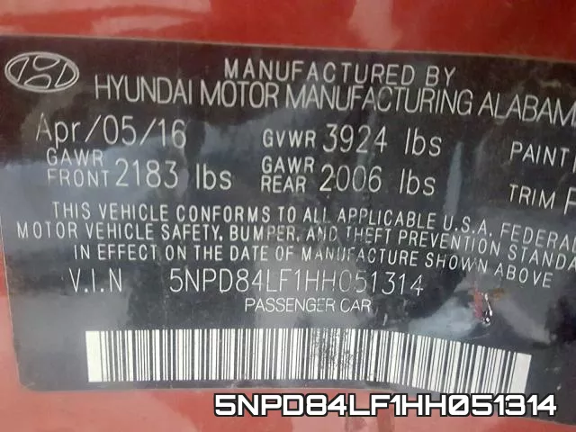 5NPD84LF1HH051314 фото 2