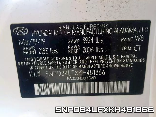 5NPD84LFXKH481866 фото 2