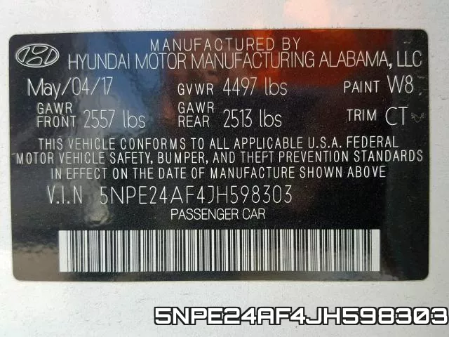 5NPE24AF4JH598303 фото 2