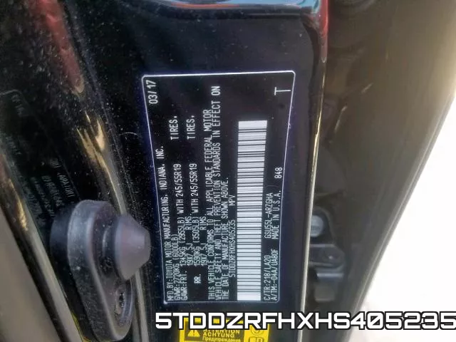 5TDDZRFHXHS405235 фото 2
