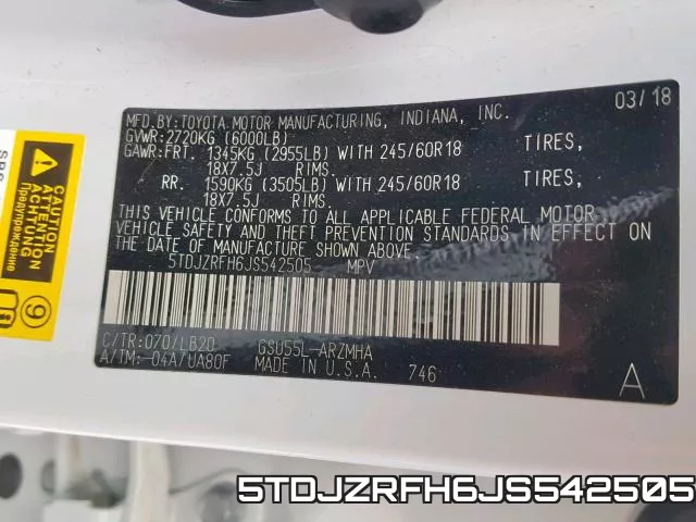 5TDJZRFH6JS542505 фото 2