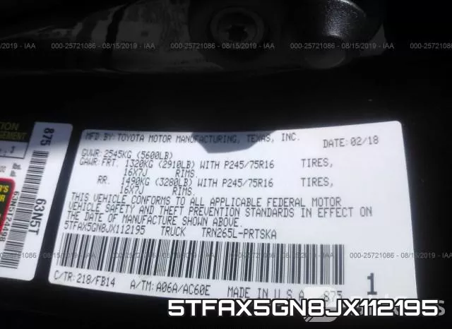5TFAX5GN8JX112195 фото 10