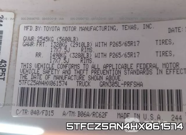 5TFCZ5AN4HX061574 фото 9