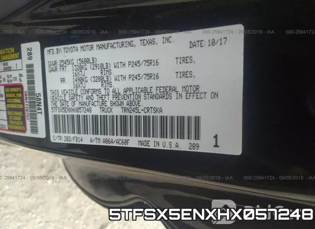 5TFSX5ENXHX057248 фото 10