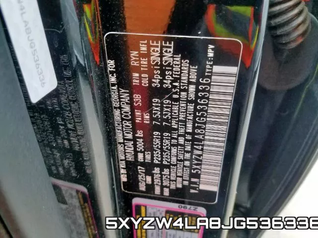 5XYZW4LA8JG536336 фото 2